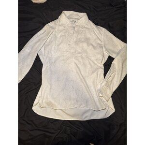 World Wide Sportsman Womens Floral Print Long Sleeve Button-Up Shirt Medium Whit